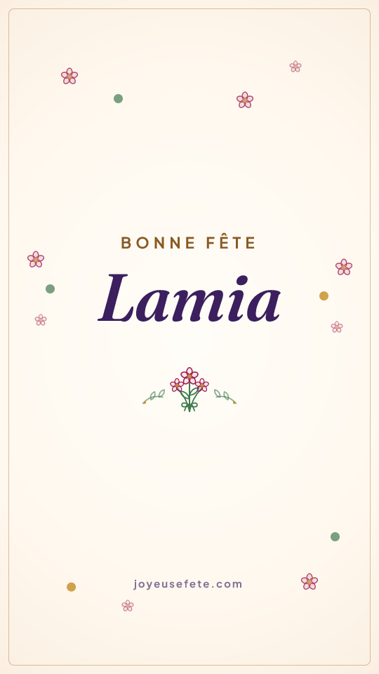 Image « Bonne fête Lamia » au format story