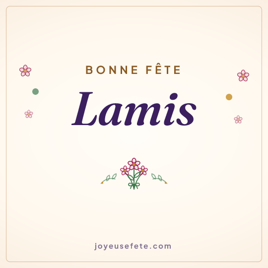 Image carrée « Bonne fête Lamis » pour WhatsApp