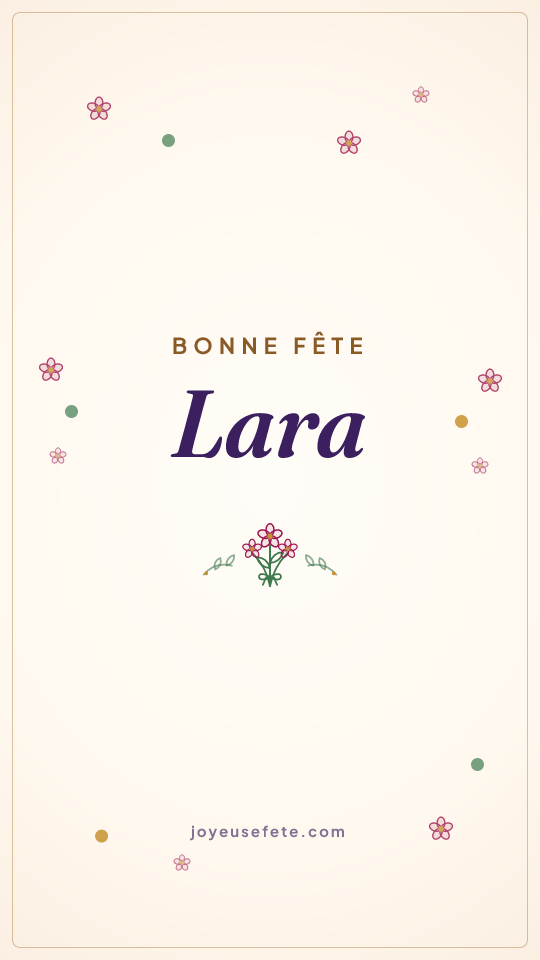 Image « Bonne fête Lara » au format story