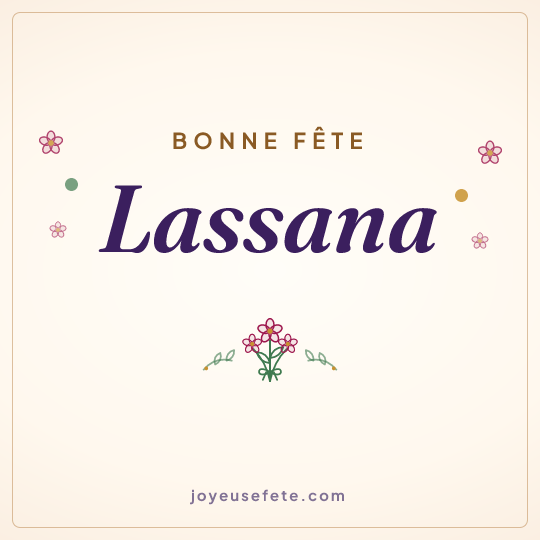 Image carrée « Bonne fête Lassana » pour WhatsApp
