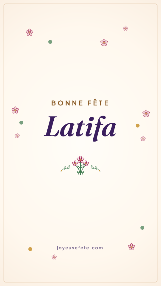 Image « Bonne fête Latifa » au format story
