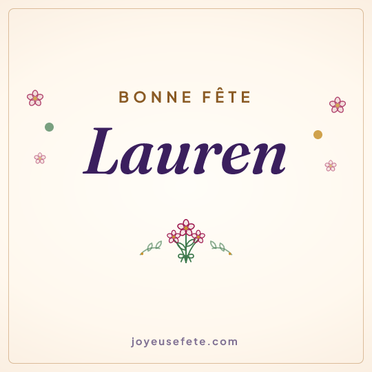 Image carrée « Bonne fête Lauren » pour WhatsApp