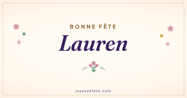 Image « Bonne fête Lauren » au format large