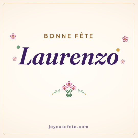Image carrée « Bonne fête Laurenzo » pour WhatsApp