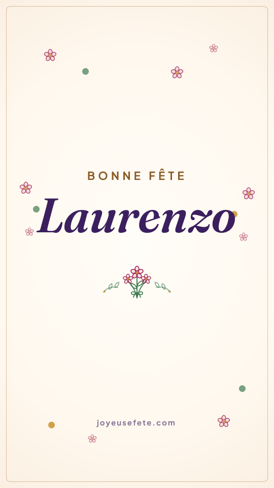 Image « Bonne fête Laurenzo » au format story