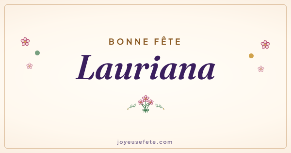 Image « Bonne fête Lauriana » au format large