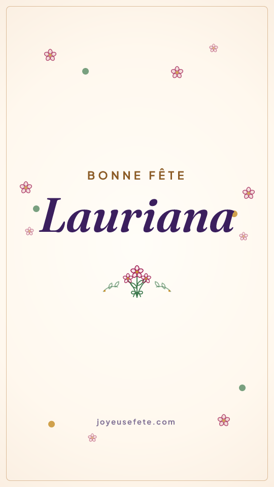 Image « Bonne fête Lauriana » au format story