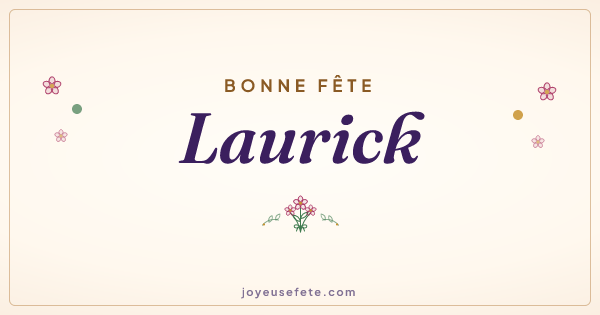 Image « Bonne fête Laurick » au format large