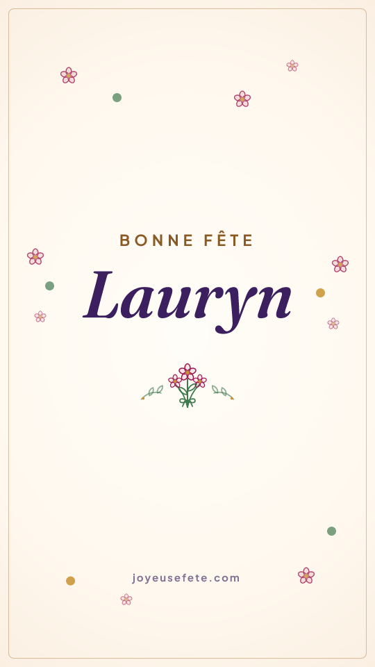 Image « Bonne fête Lauryn » au format story