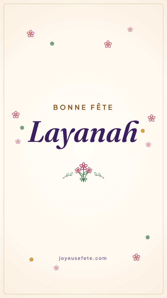 Image « Bonne fête Layanah » au format story