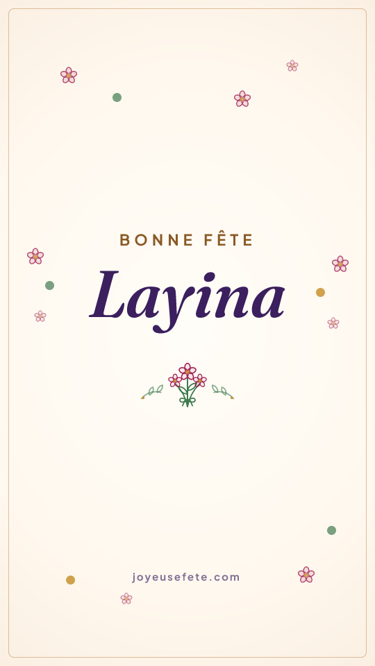 Image « Bonne fête Layina » au format story