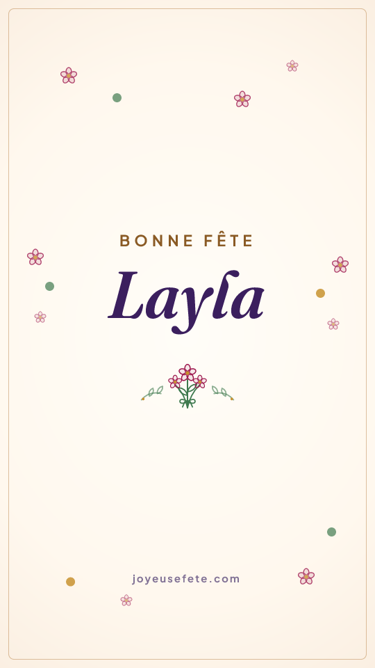 Image « Bonne fête Layla » au format story
