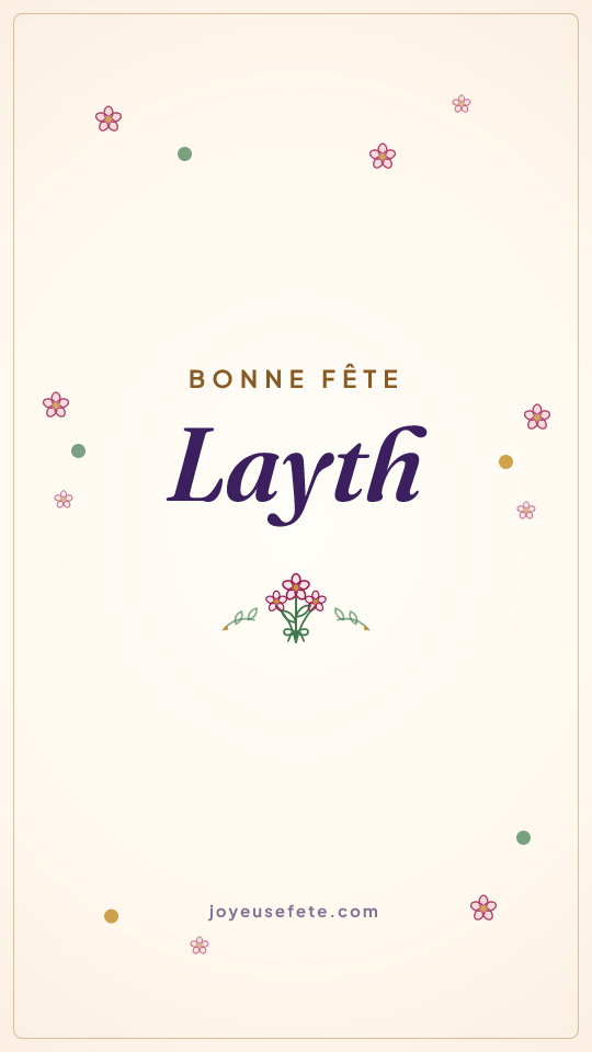 Image « Bonne fête Layth » au format story