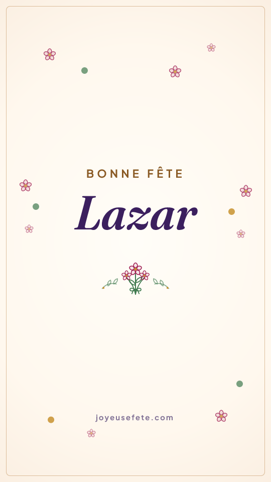 Image « Bonne fête Lazar » au format story