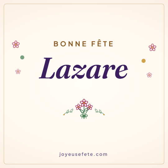 Image carrée « Bonne fête Lazare » pour WhatsApp