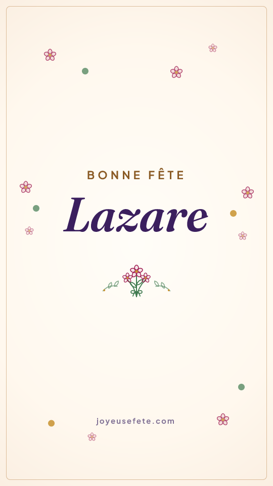 Image « Bonne fête Lazare » au format story