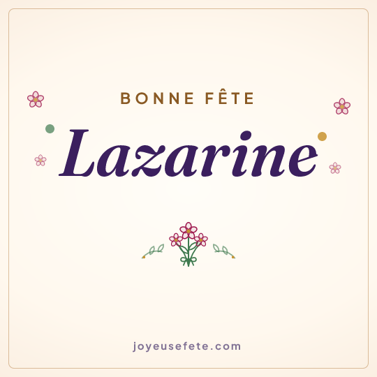 Image carrée « Bonne fête Lazarine » pour WhatsApp
