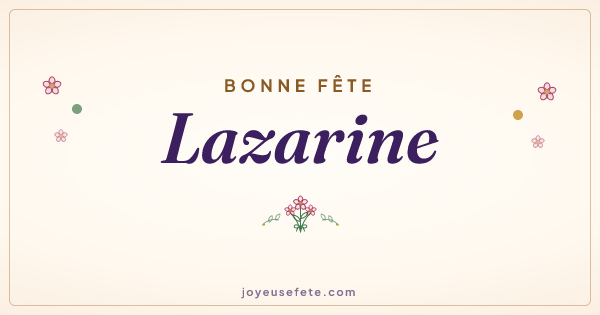 Image « Bonne fête Lazarine » au format large