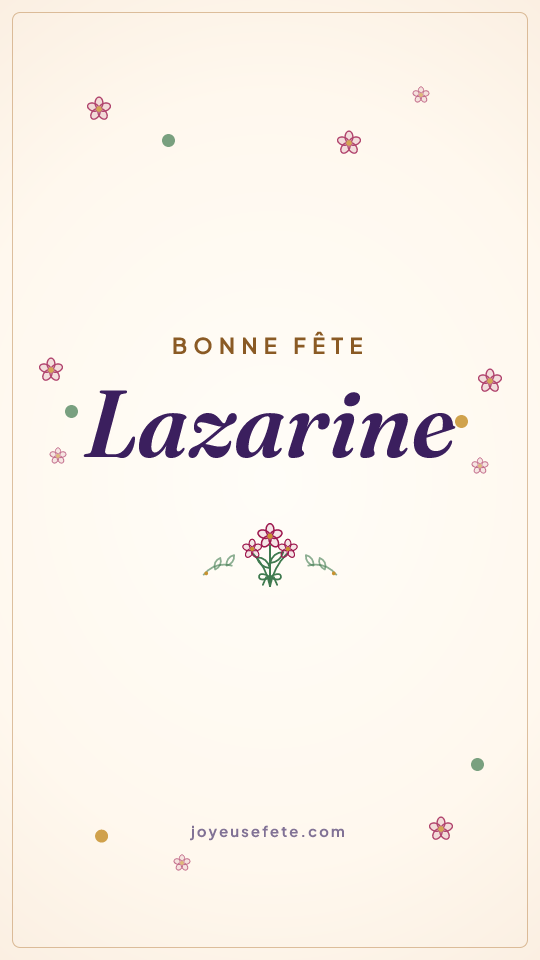 Image « Bonne fête Lazarine » au format story