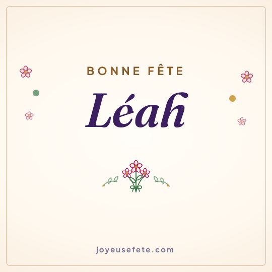Image carrée « Bonne fête Léah » pour WhatsApp