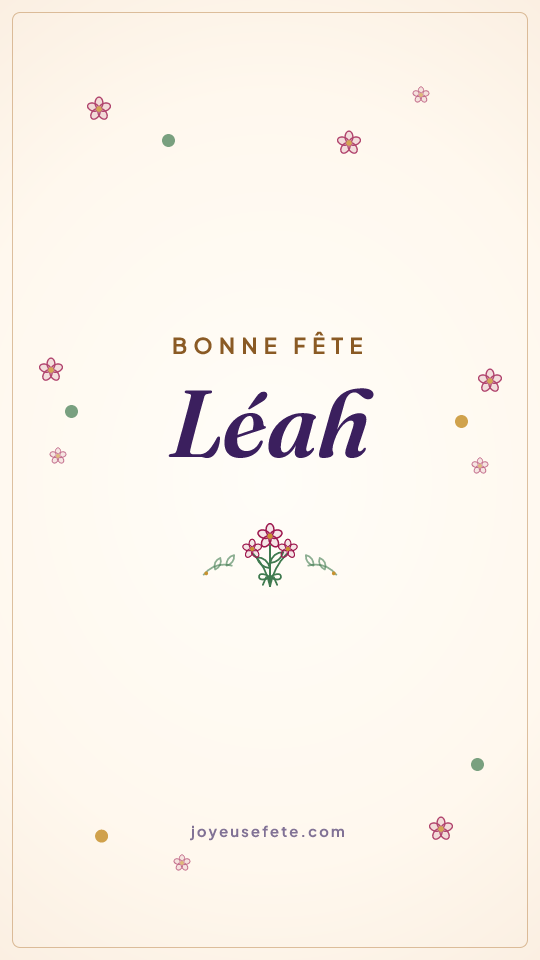 Image « Bonne fête Léah » au format story