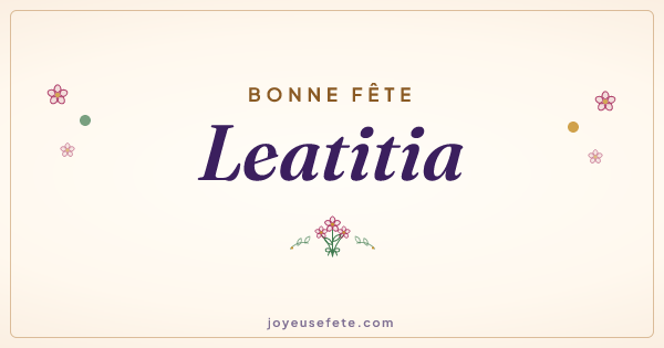 Image « Bonne fête Leatitia » au format large