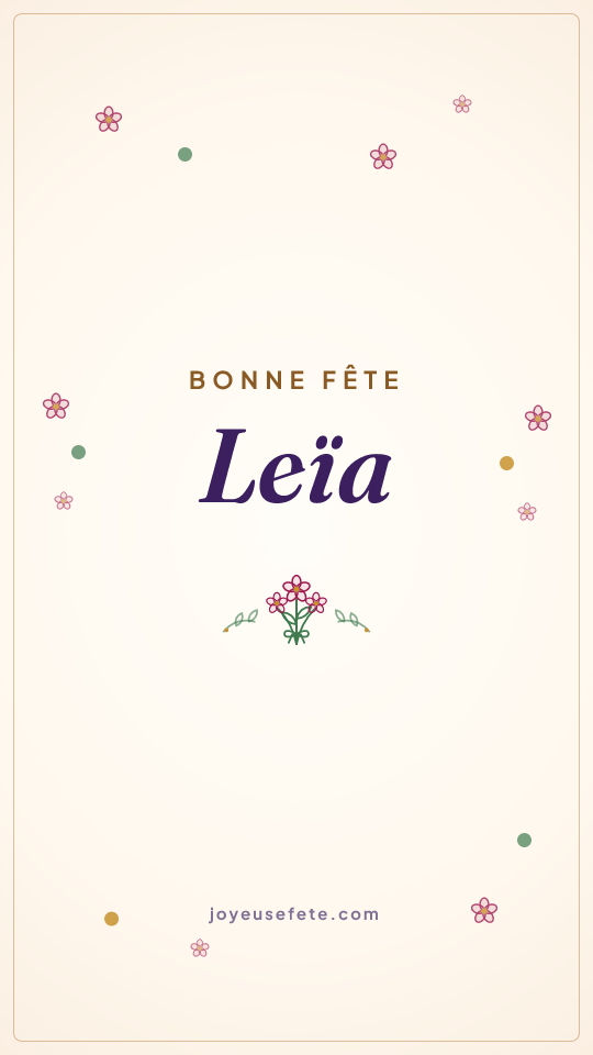 Image « Bonne fête Leïa » au format story