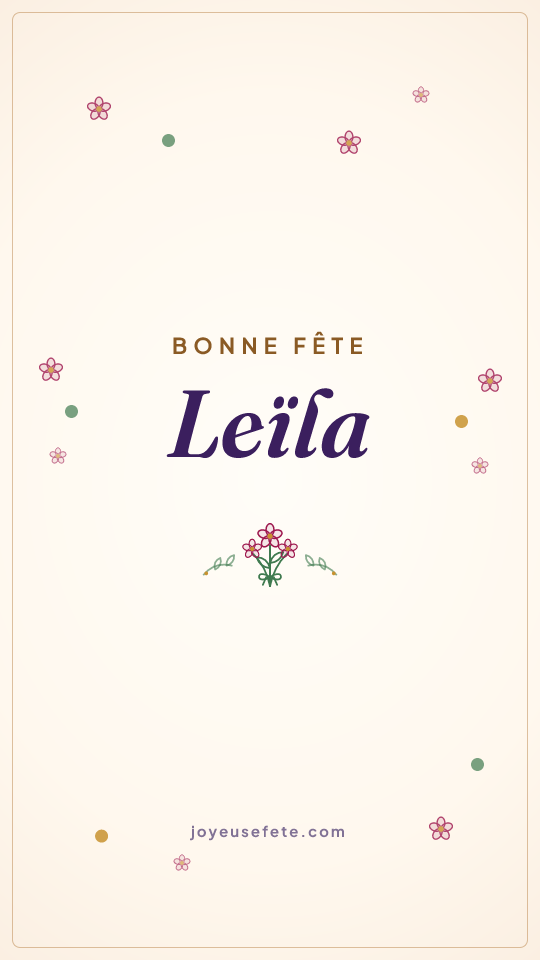 Image « Bonne fête Leïla » au format story