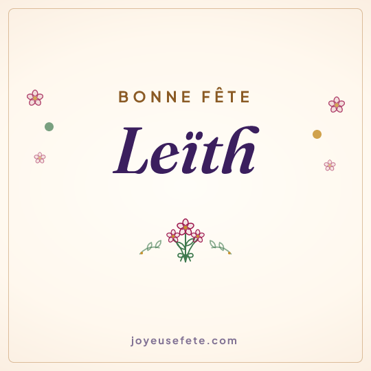 Image carrée « Bonne fête Leïth » pour WhatsApp