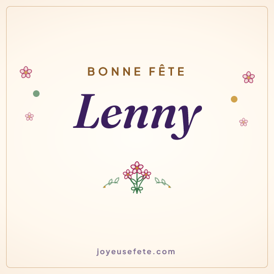 Image carrée « Bonne fête Lenny » pour WhatsApp