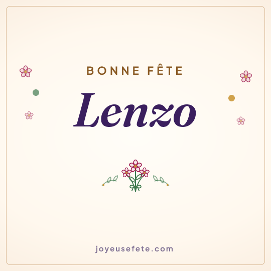 Image carrée « Bonne fête Lenzo » pour WhatsApp