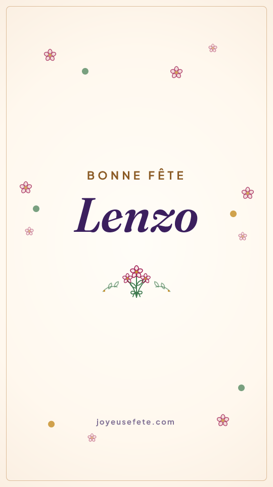 Image « Bonne fête Lenzo » au format story
