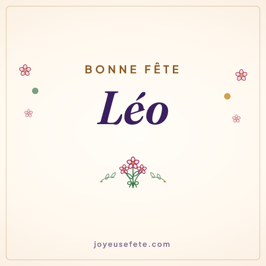 Image carrée « Bonne fête Léo » pour WhatsApp