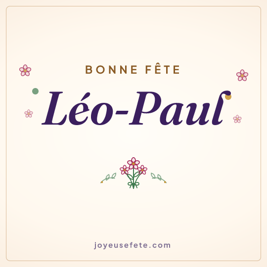 Image carrée « Bonne fête Léo-Paul » pour WhatsApp