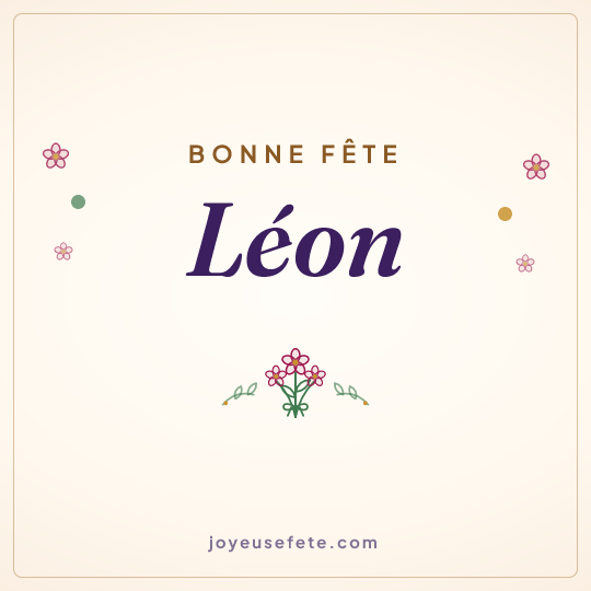 Image carrée « Bonne fête Léon » pour WhatsApp