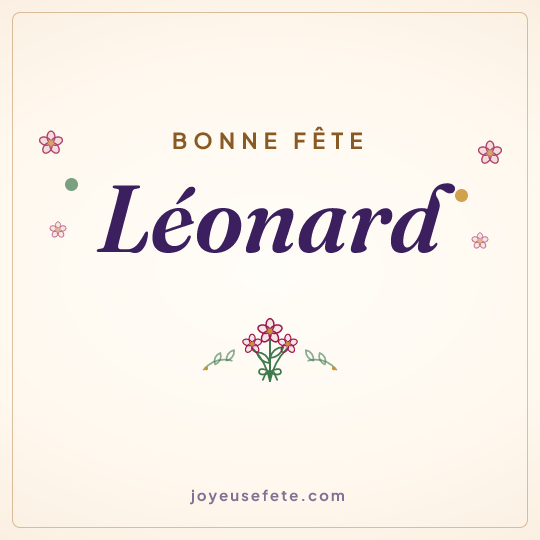 Image carrée « Bonne fête Léonard » pour WhatsApp