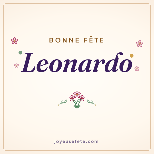 Image carrée « Bonne fête Leonardo » pour WhatsApp