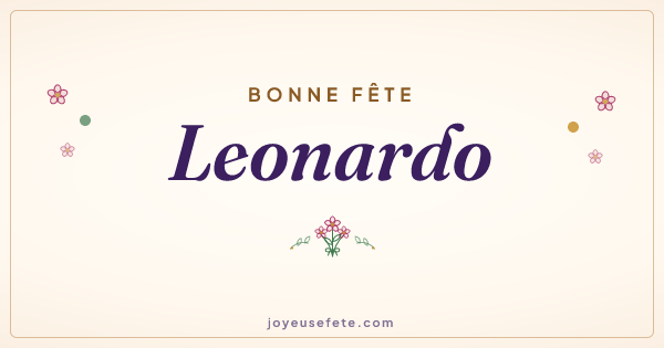 Image « Bonne fête Leonardo » au format large