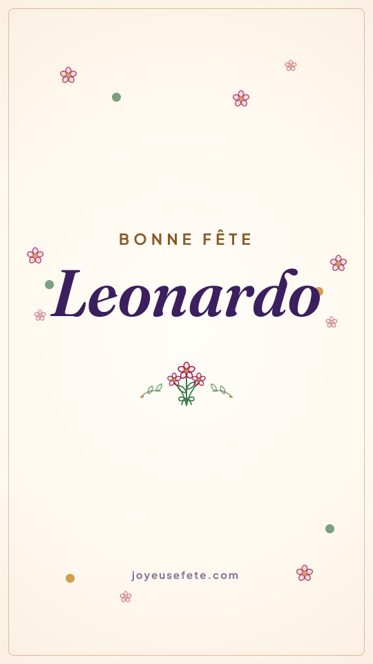 Image « Bonne fête Leonardo » au format story