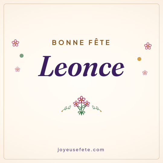 Image carrée « Bonne fête Leonce » pour WhatsApp