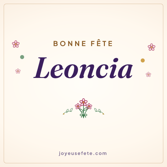 Image carrée « Bonne fête Leoncia » pour WhatsApp