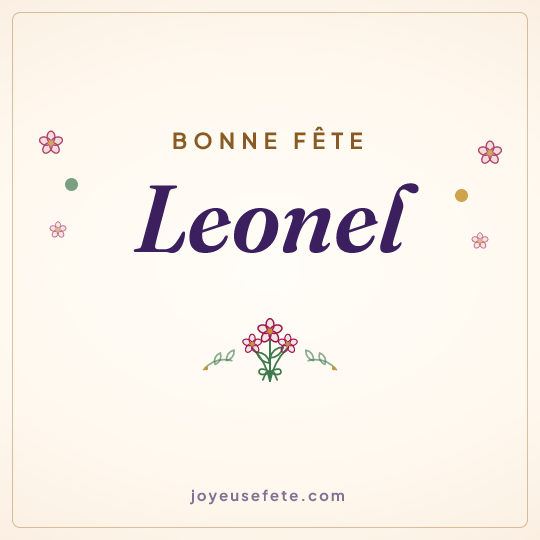 Image carrée « Bonne fête Leonel » pour WhatsApp