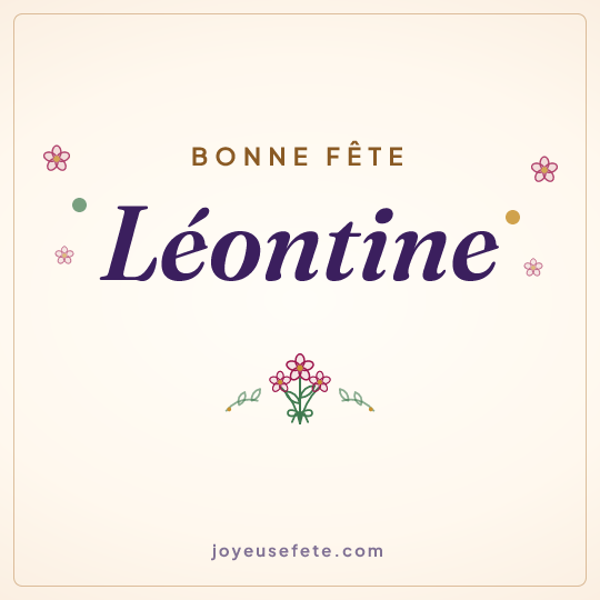 Image carrée « Bonne fête Léontine » pour WhatsApp