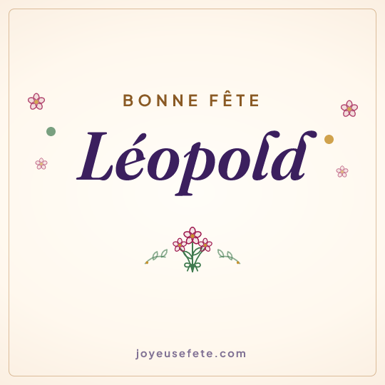 Image carrée « Bonne fête Léopold » pour WhatsApp