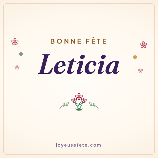 Image carrée « Bonne fête Leticia » pour WhatsApp