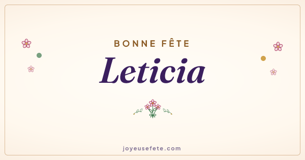 Image « Bonne fête Leticia » au format large