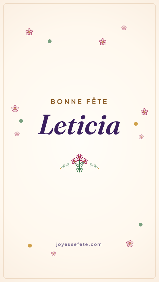 Image « Bonne fête Leticia » au format story