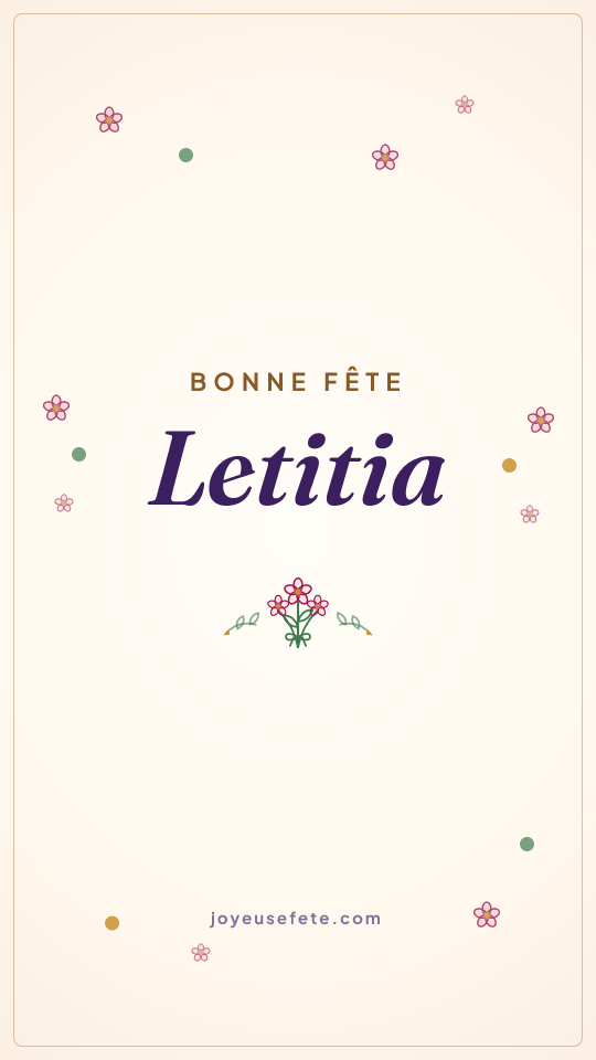 Image « Bonne fête Letitia » au format story