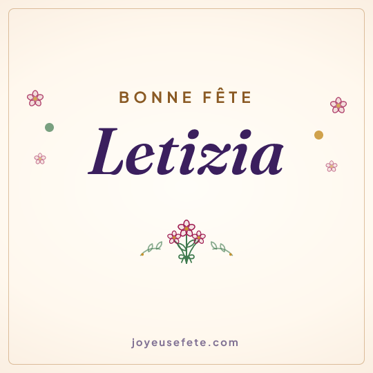 Image carrée « Bonne fête Letizia » pour WhatsApp