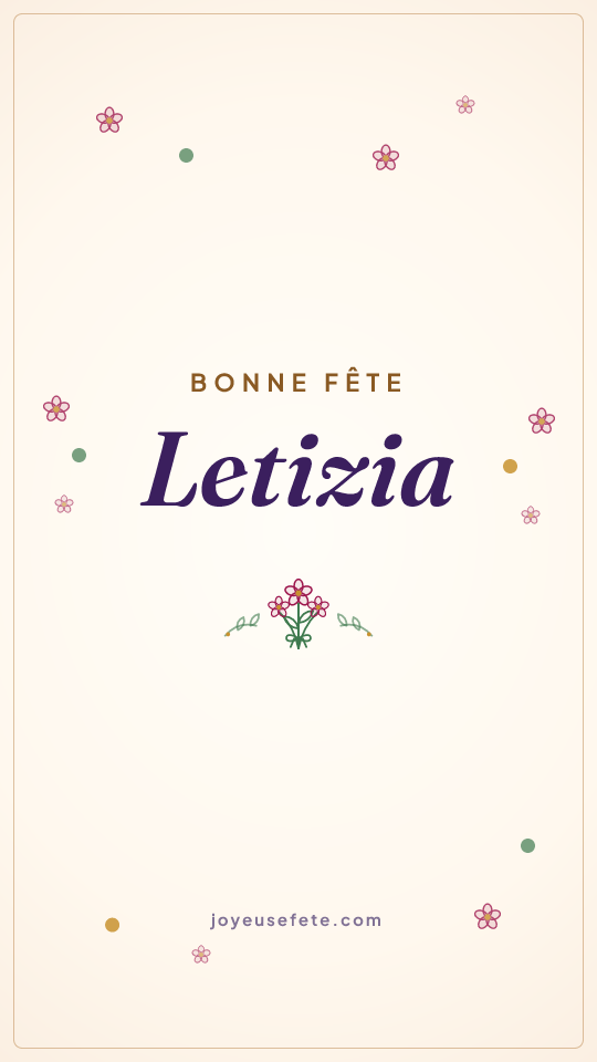 Image « Bonne fête Letizia » au format story